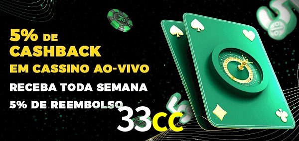 Promoções do cassino ao Vivo 33cc